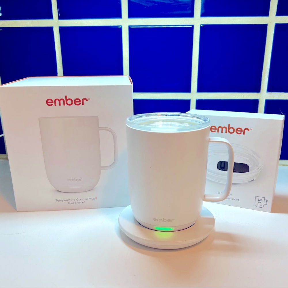Ember mug and sliding thermal lid LIKE NEW!